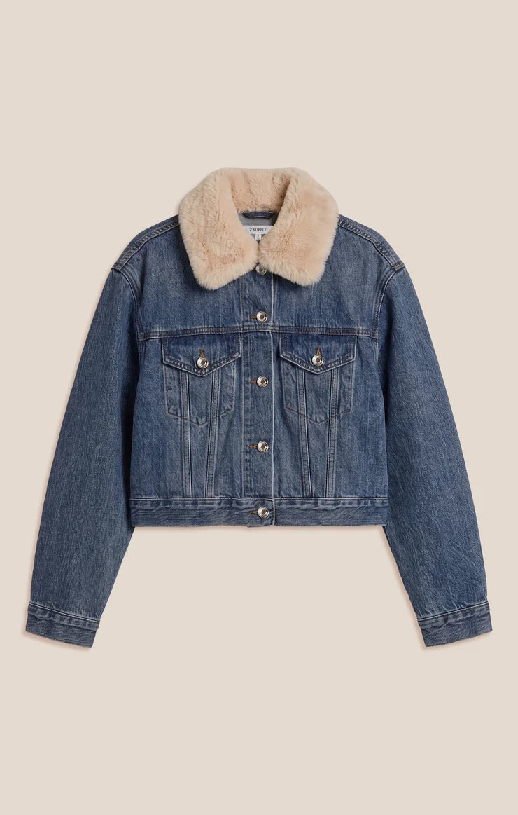 Z Supply The Daily Denim Fur Jacket