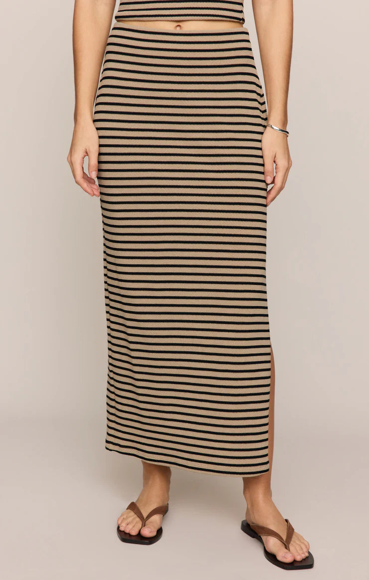 AINSLIE STRIPE MIDI SKIRT