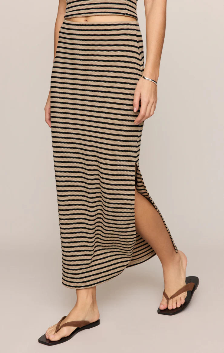AINSLIE STRIPE MIDI SKIRT