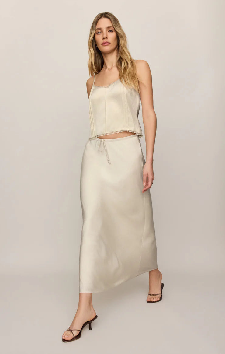 Viva Satin Midi Skirt