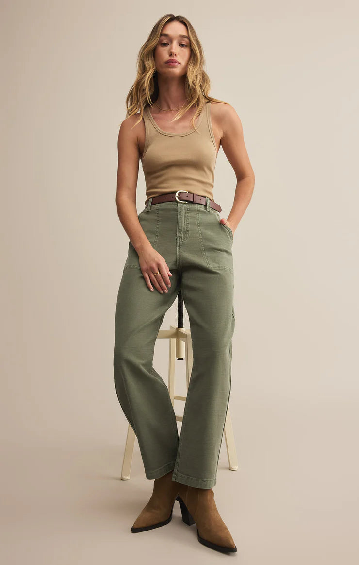 OLIVE TWILL PANTS