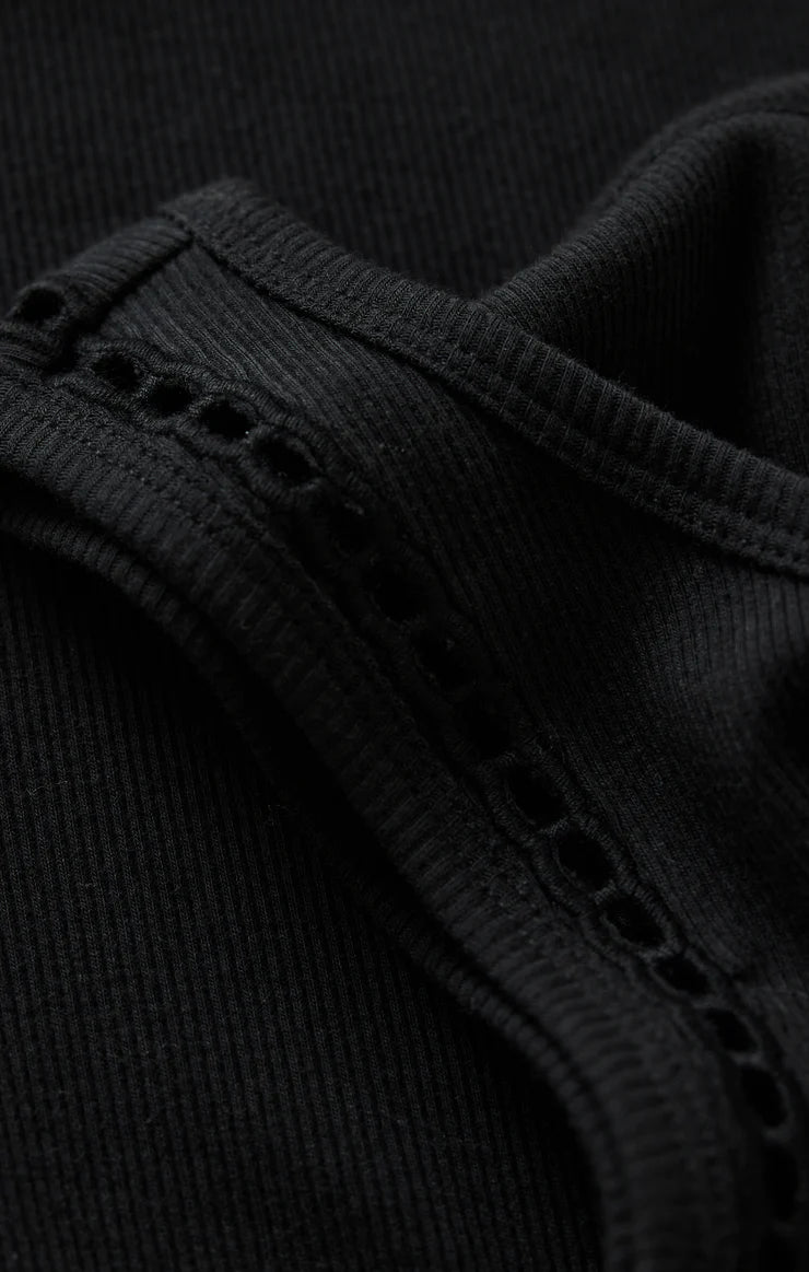 Z Supply Boa Rib Tank - Mineral Wash Cotton Eyelet Tank Top