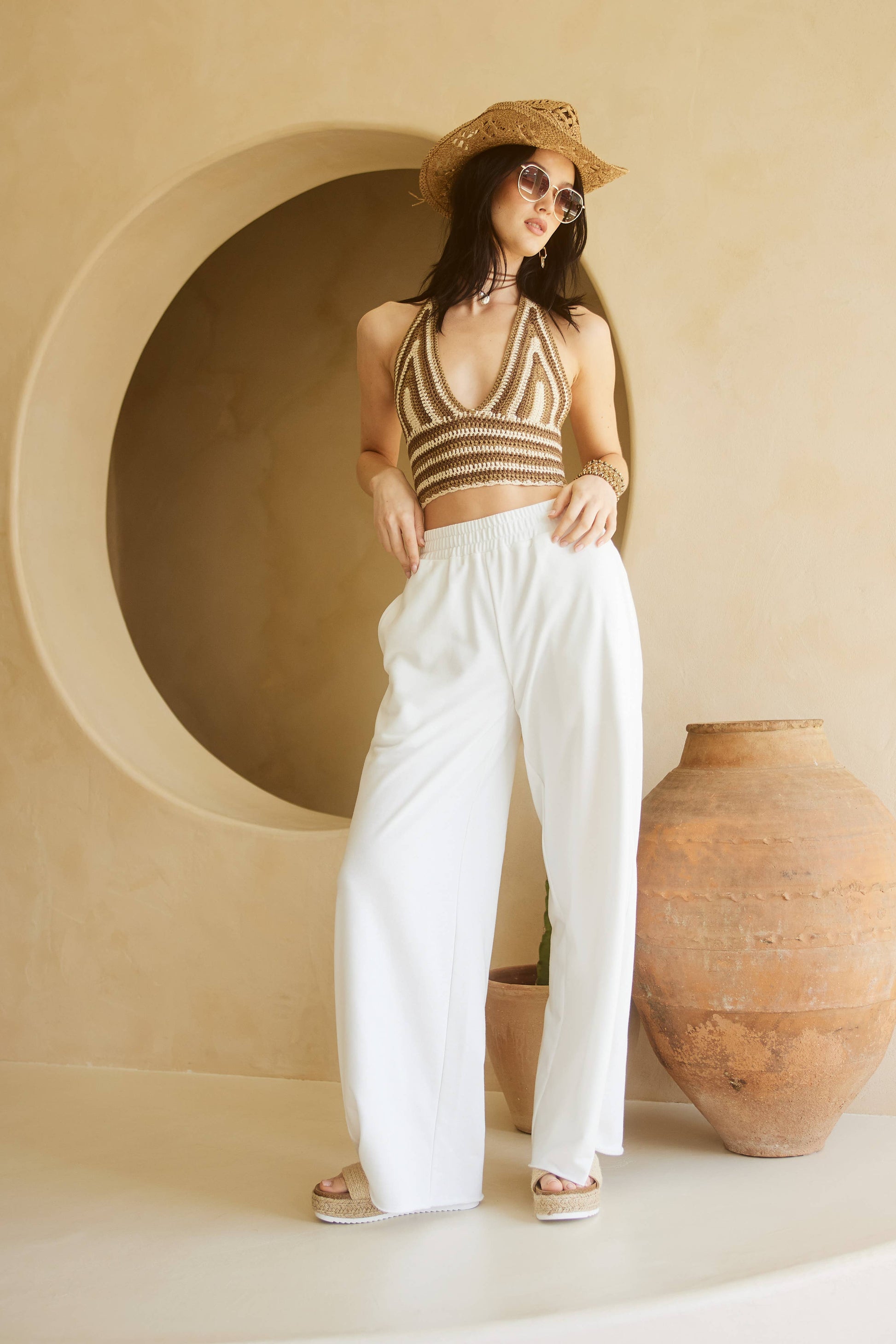 Wide Leg Cotton Jogger Sweatpants