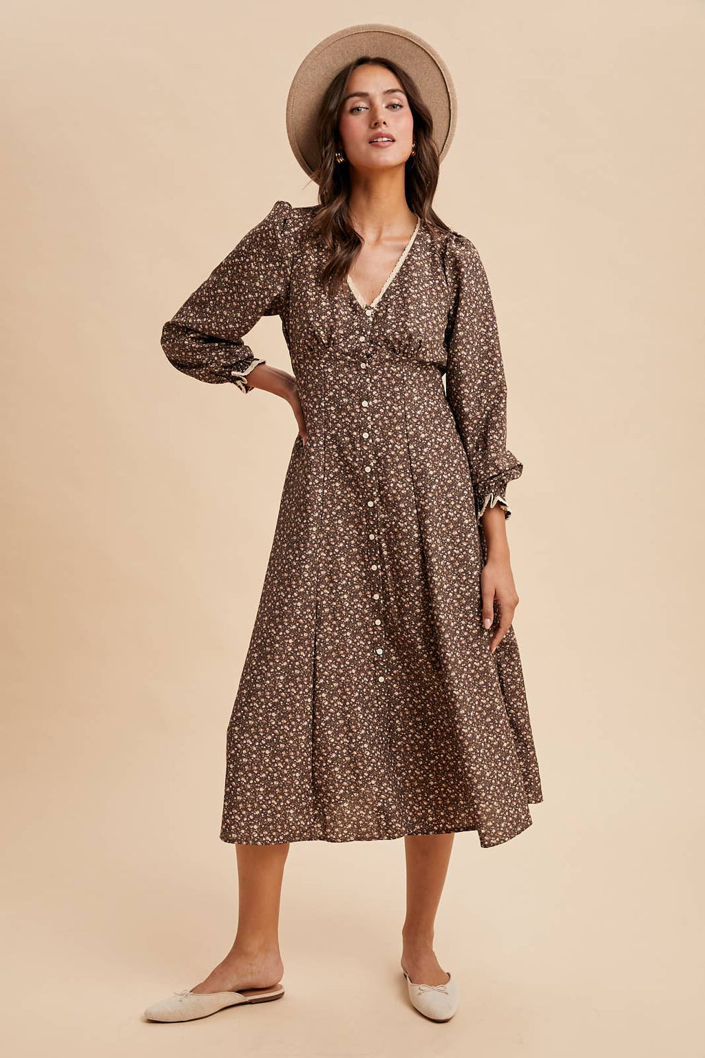 FLORAL BUTTON DOWN MAXI DRESS