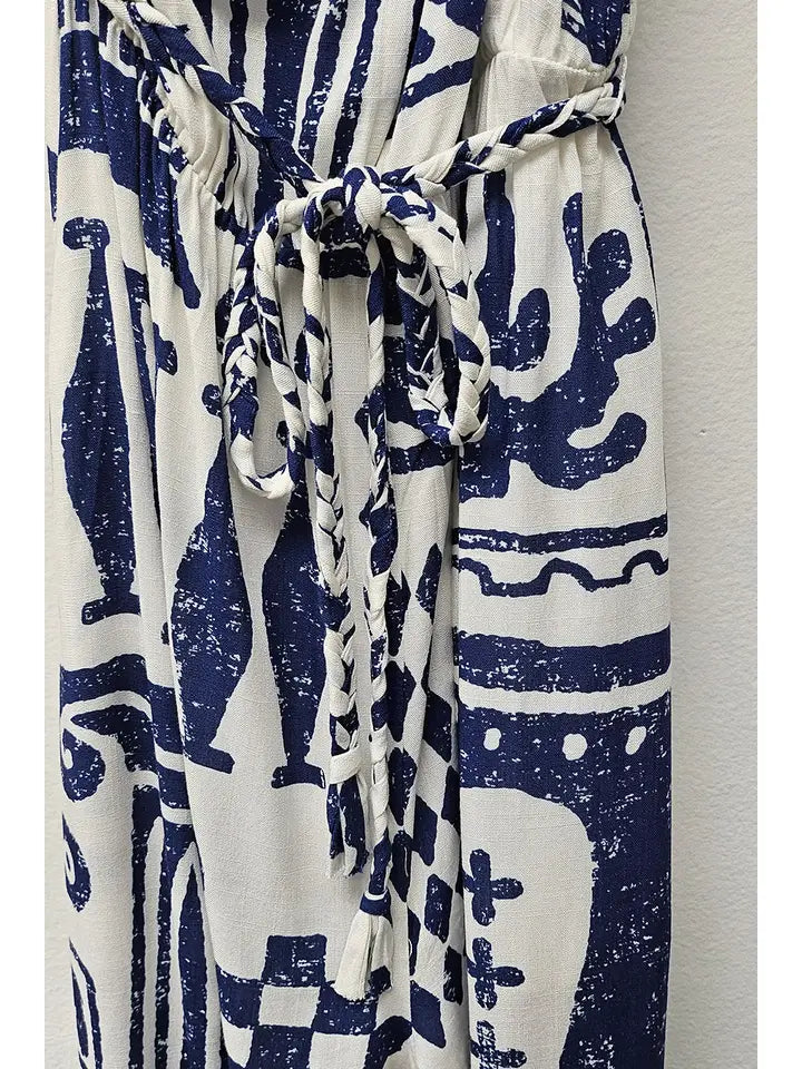 SPRING PRINTED ONE SHOULDER JUMPSUIT