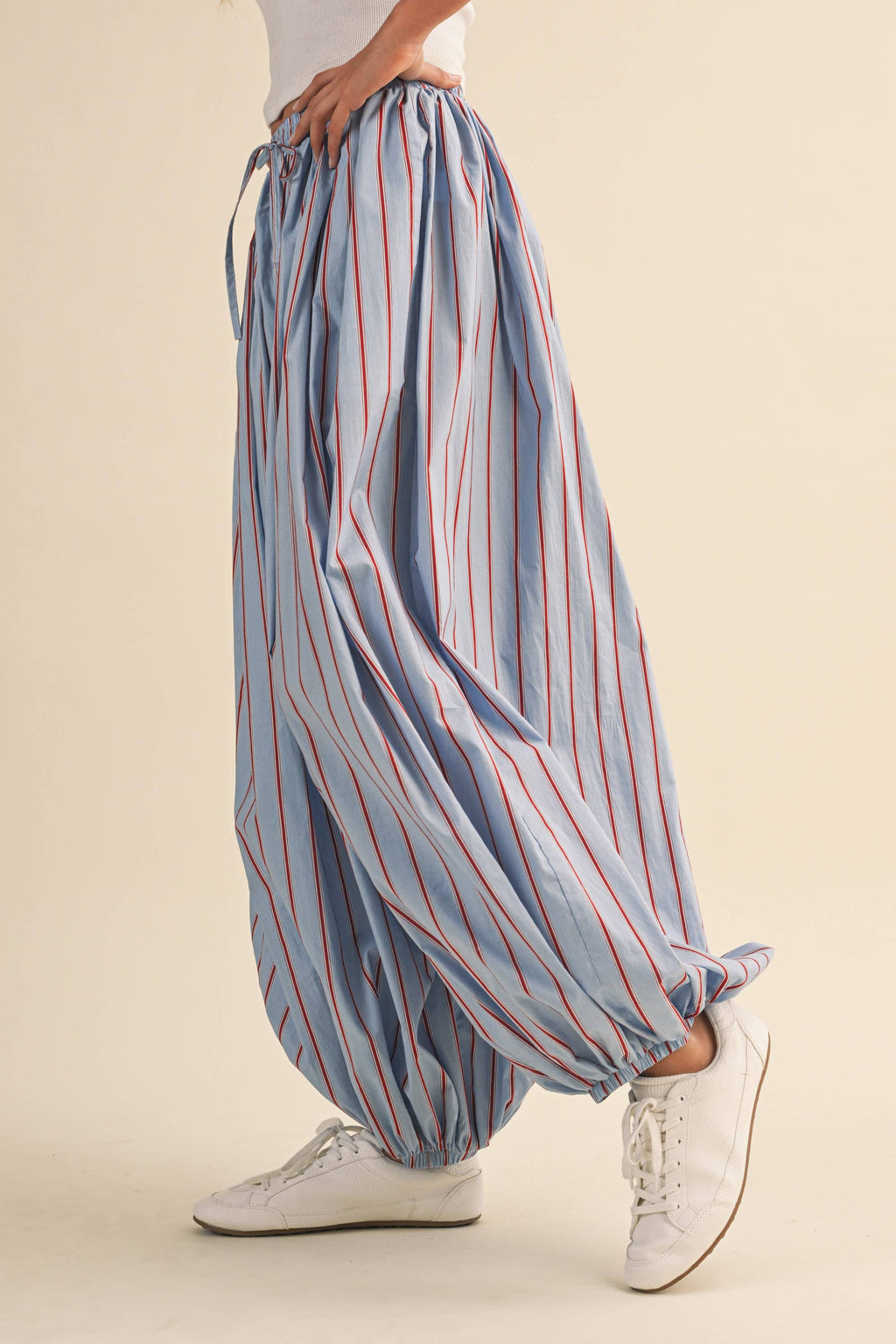 STRIPED BALLOON PANTS