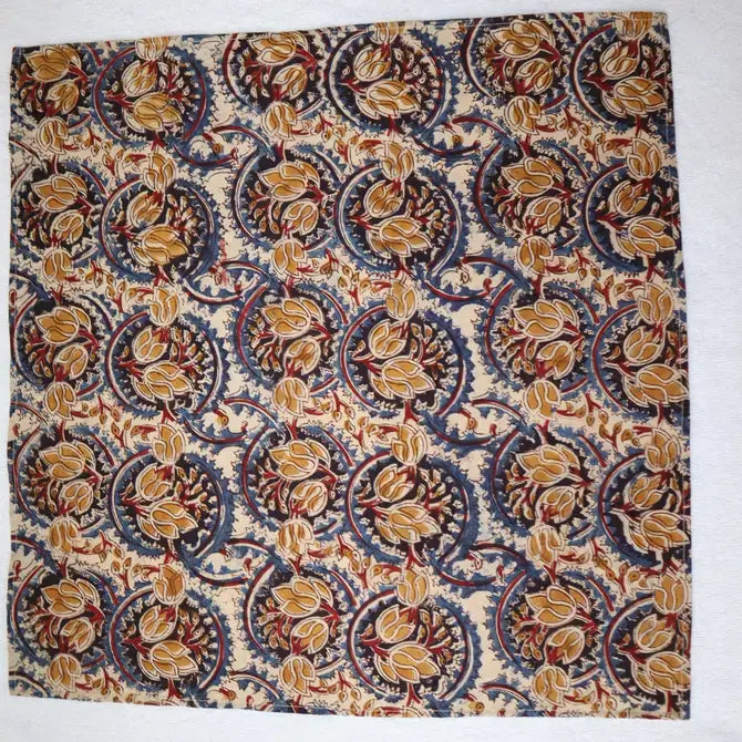 Golden Bloom - Kalamkari Cotton Bandana