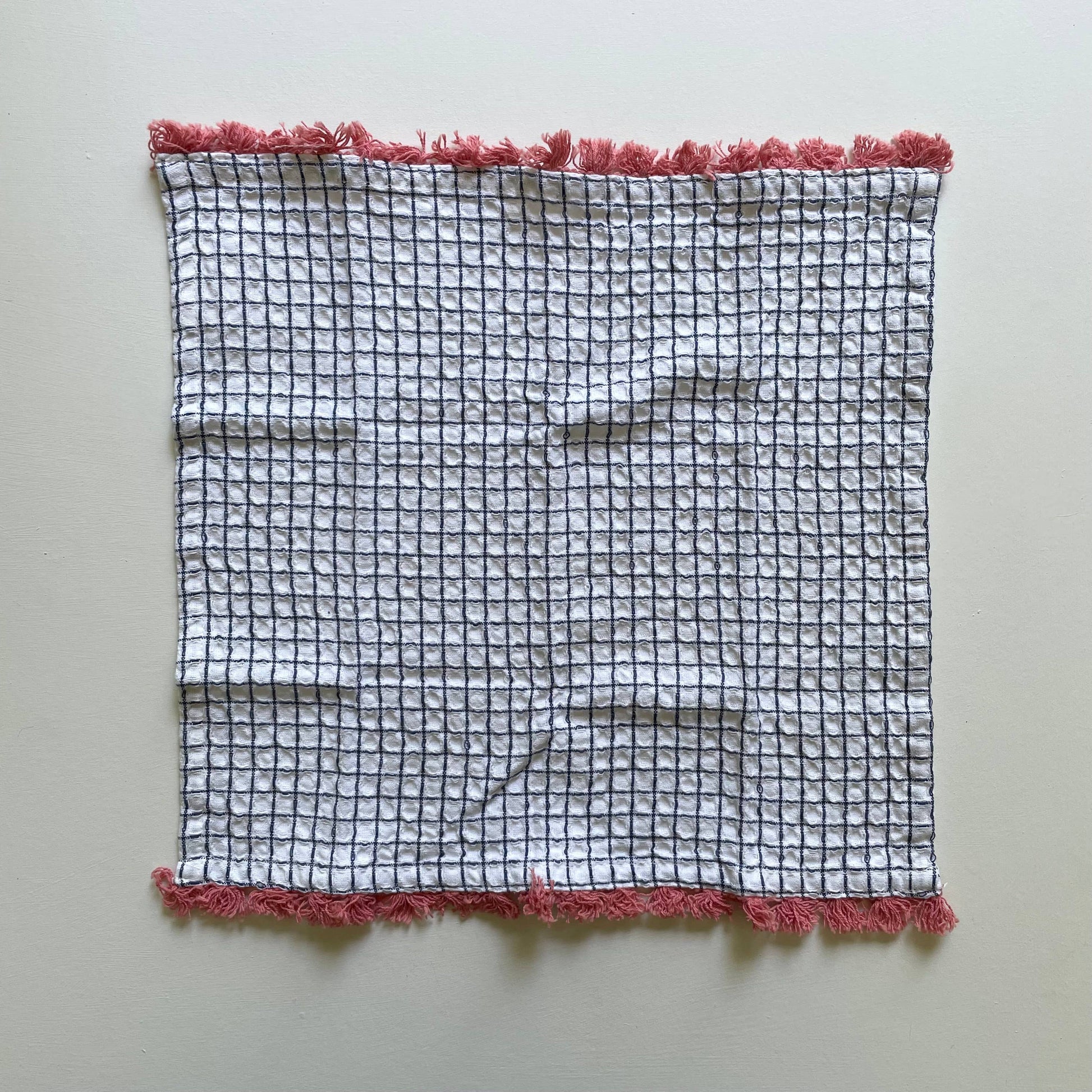 100% cotton waffle square bright fringe kitchen dishcloth