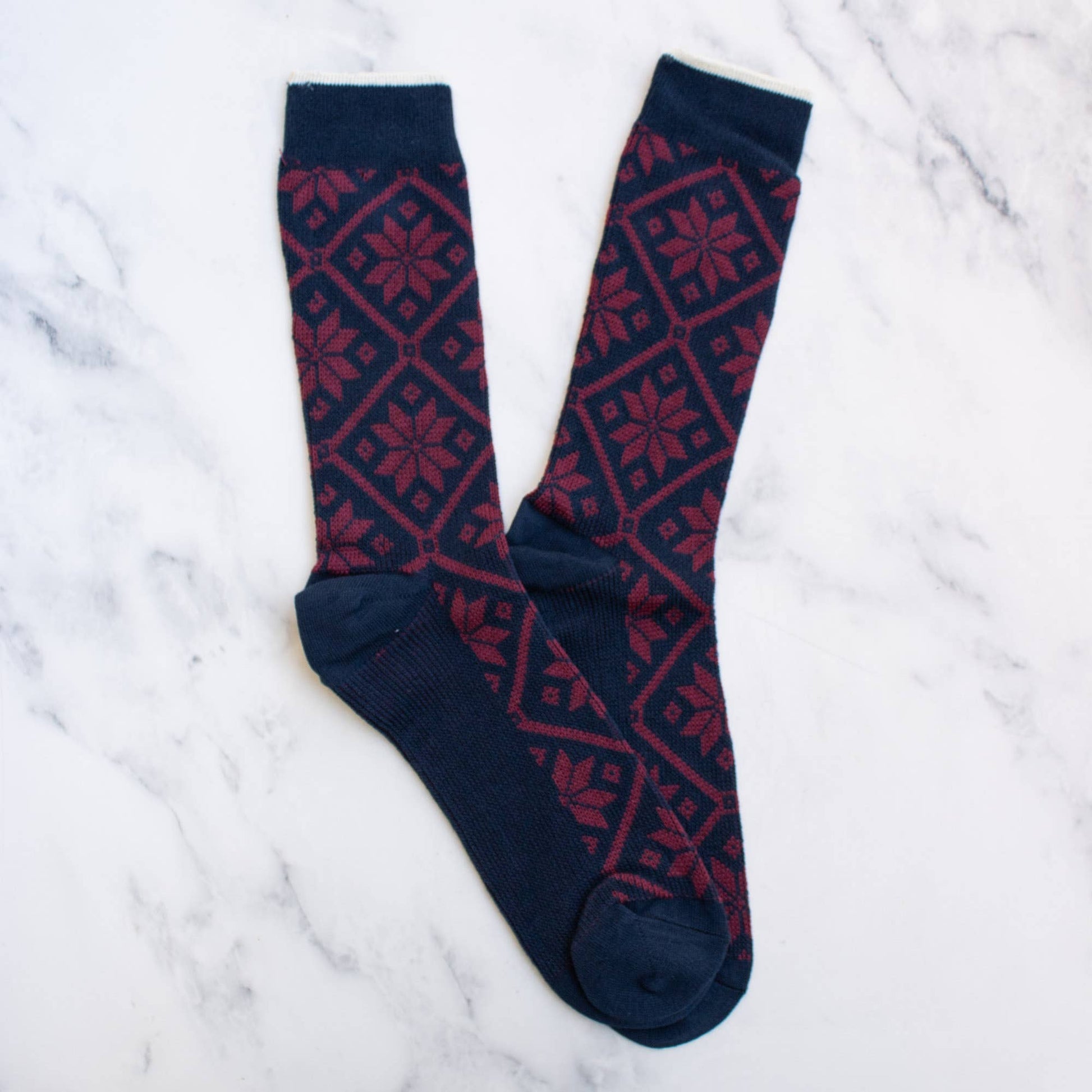 Men's Jacquard Winter Snowflakes Socks