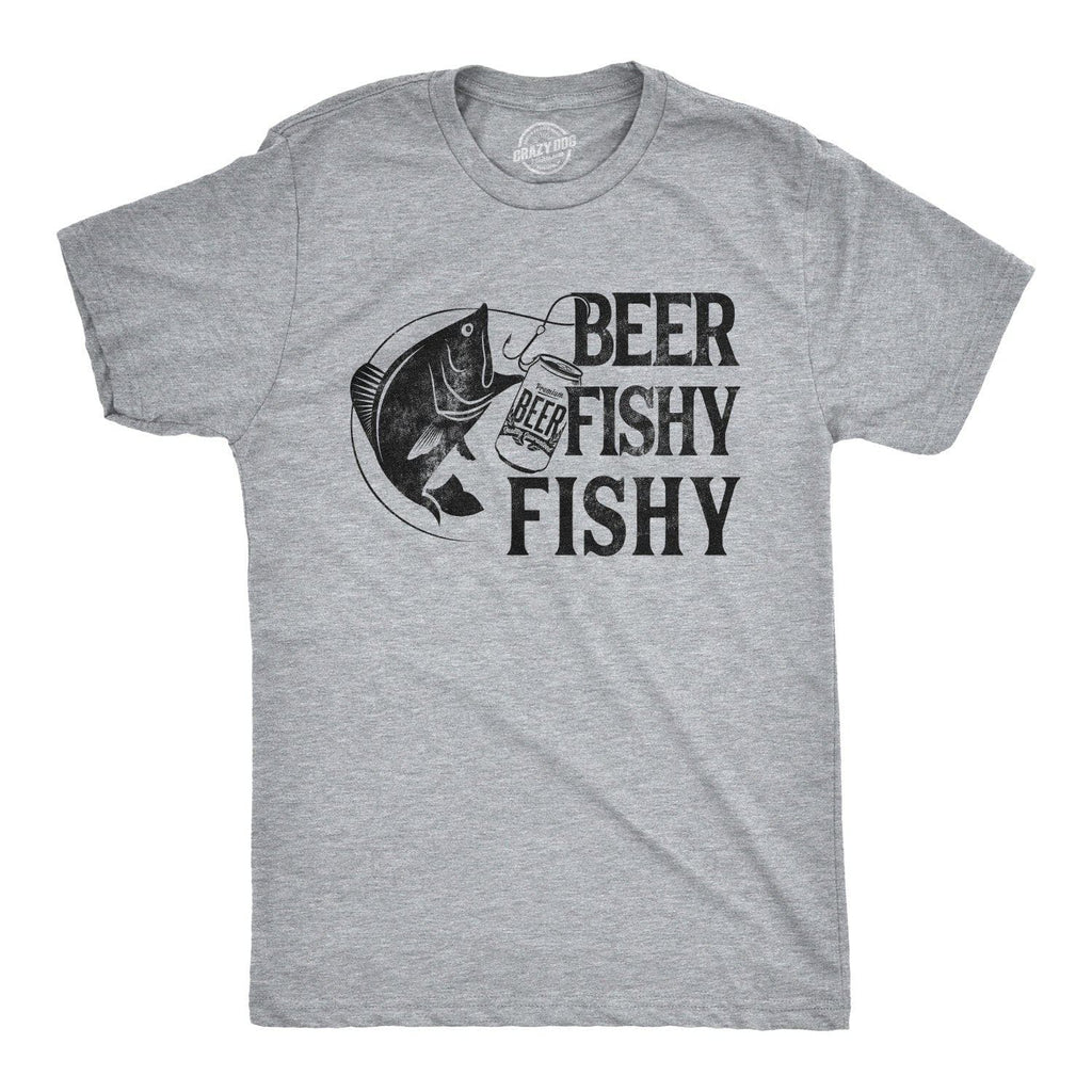 Beer Fishy Fishy Funny Graphic T-shirt Mens Fishing Tee