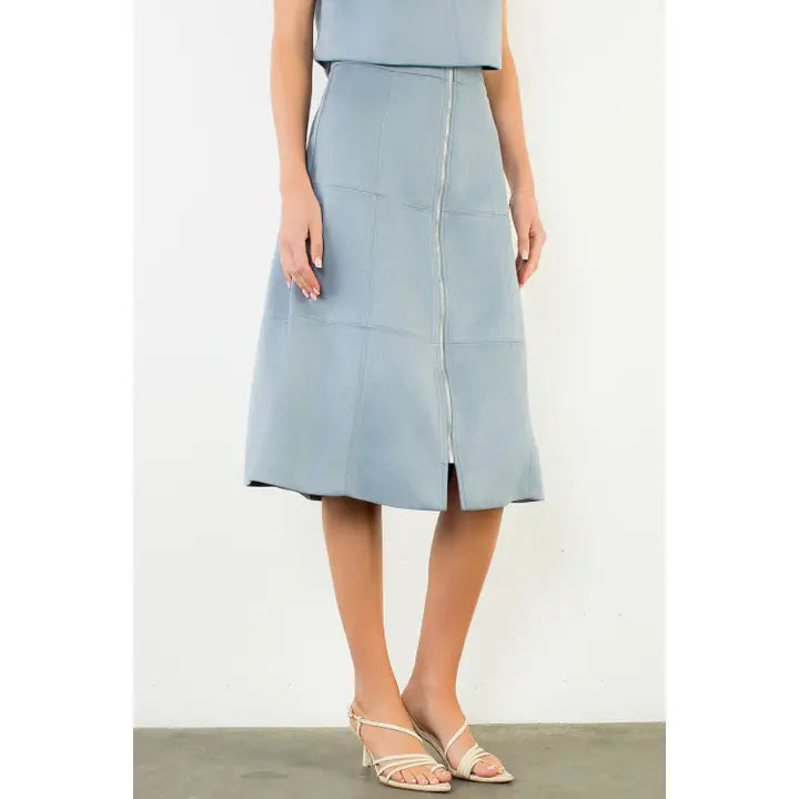 Suede Zipper Skirt