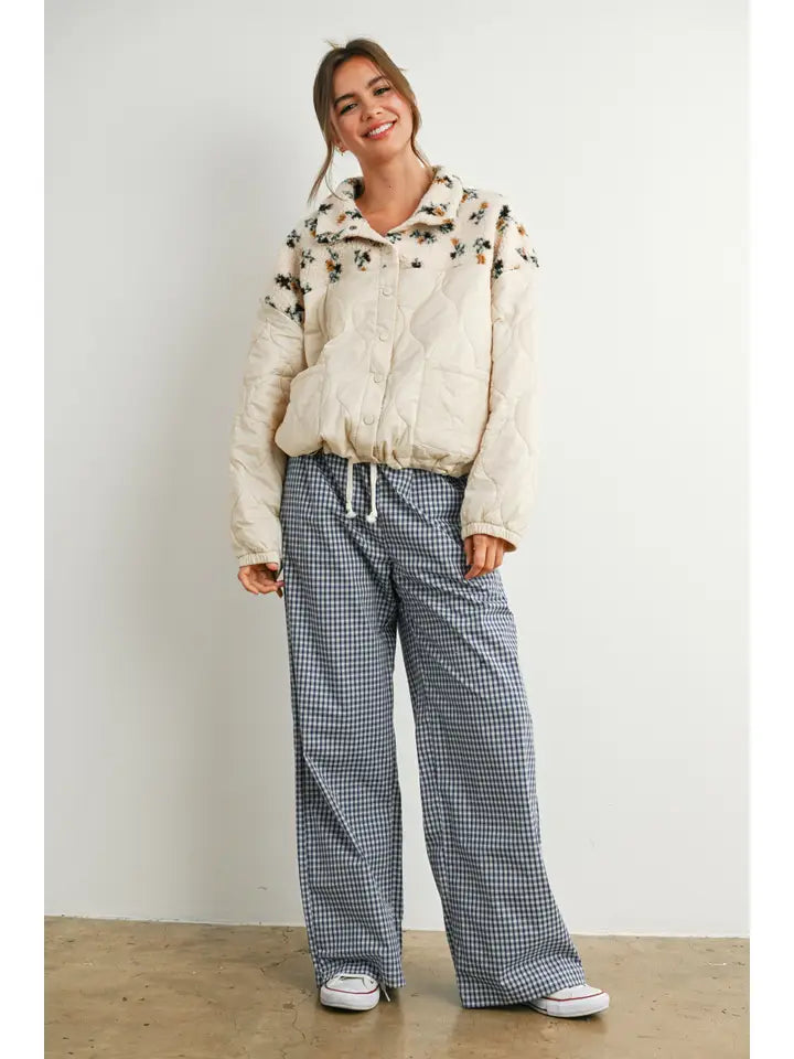 Floral Puffer Long Sleeve Jacket