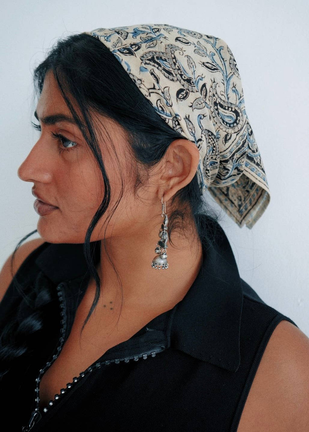 Saphire Mango Patch - Kalamkari Cotton Bandana
