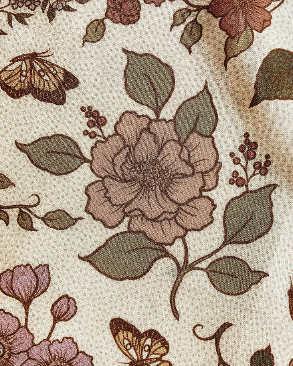 100% Silk Bandana Western Floral & Butterfly  – 23” Square