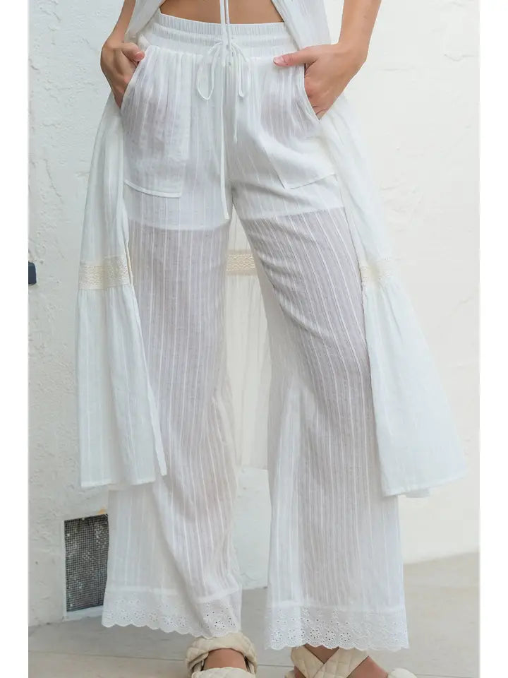 OFF WHITE LACE CUFF PANT