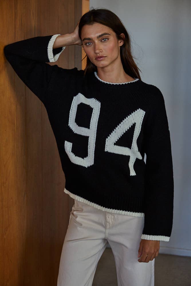 Knit Sweater Cotton Crew Neck Long Sleeve Pullover