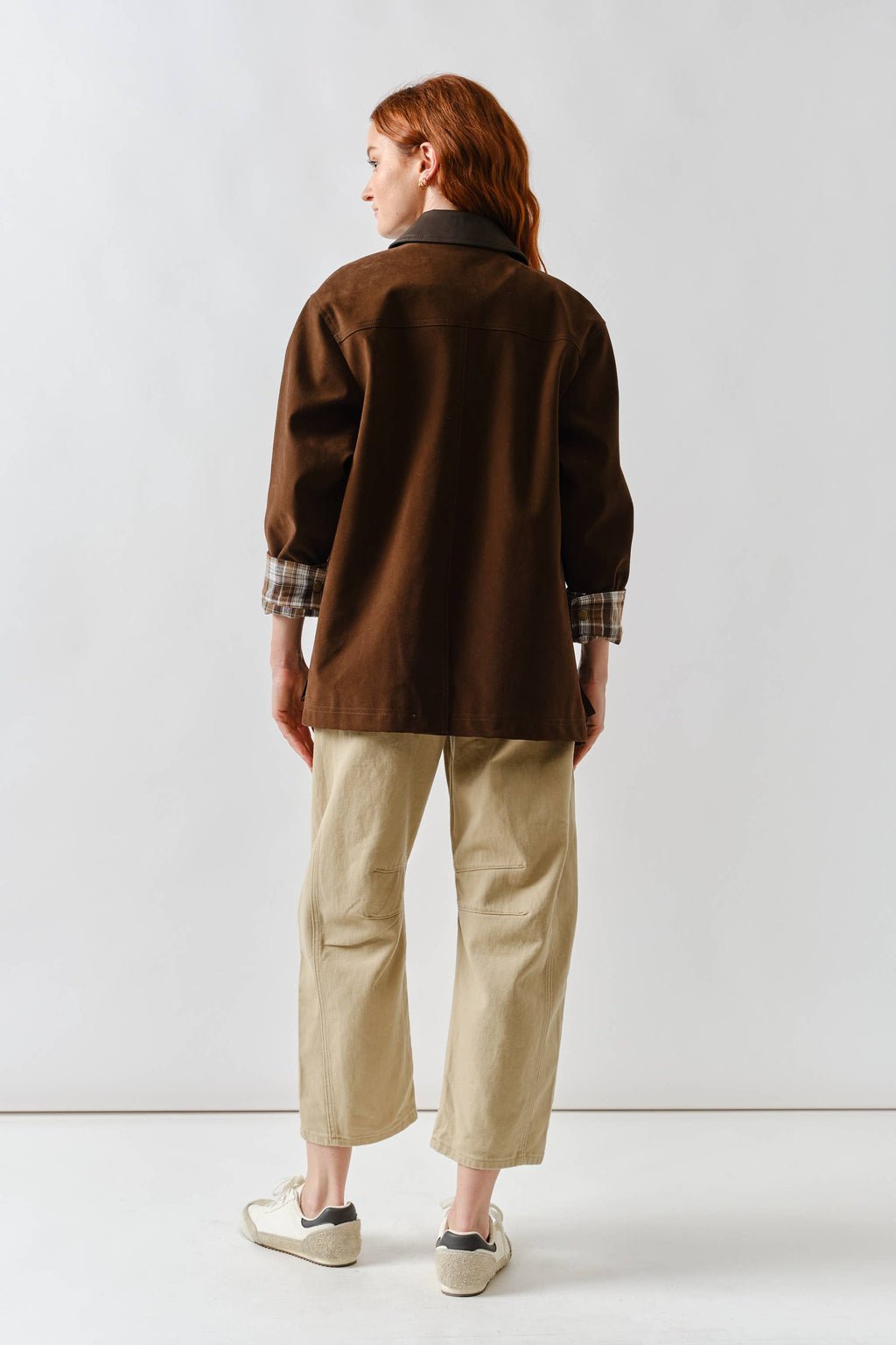 MAJ3262 SUEDE CASUAL JACKET WITH LEATHER COLLAR