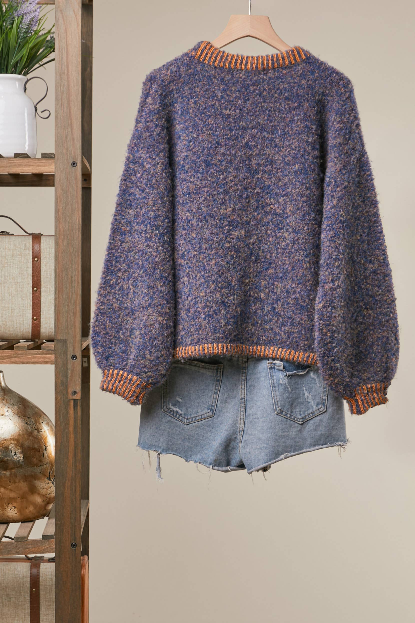 Rodeo Embroidered Fuzzy Knit Cardigan