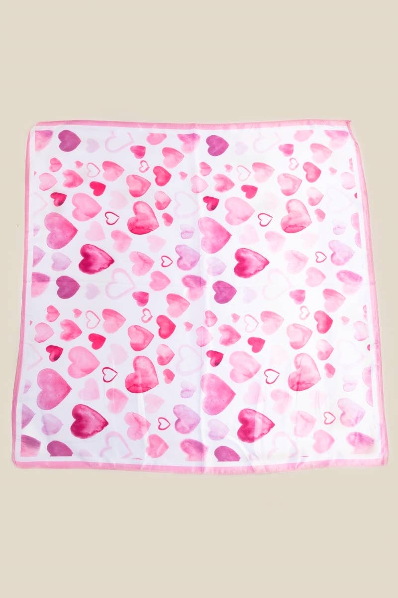 Heart Pattern Square Bandana Scarf