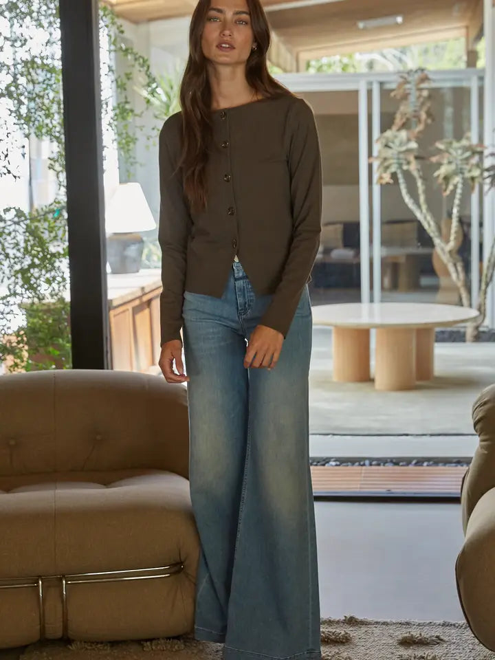 Knit Button Down Long Sleeve