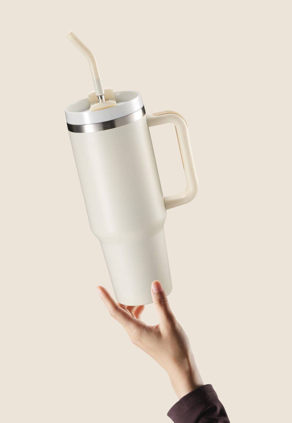 Kook Stainless Steel Tumbler, with Straw and Handle, 40 oz