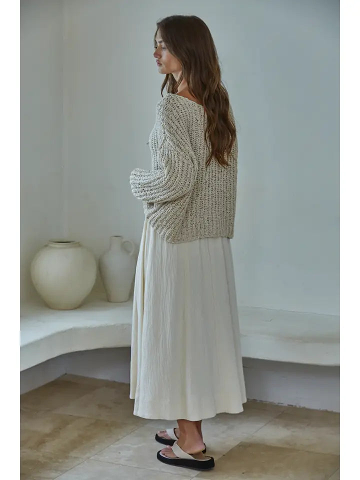 KNIT SWEATER COTTON POLYESTER OVERSIZED TOP