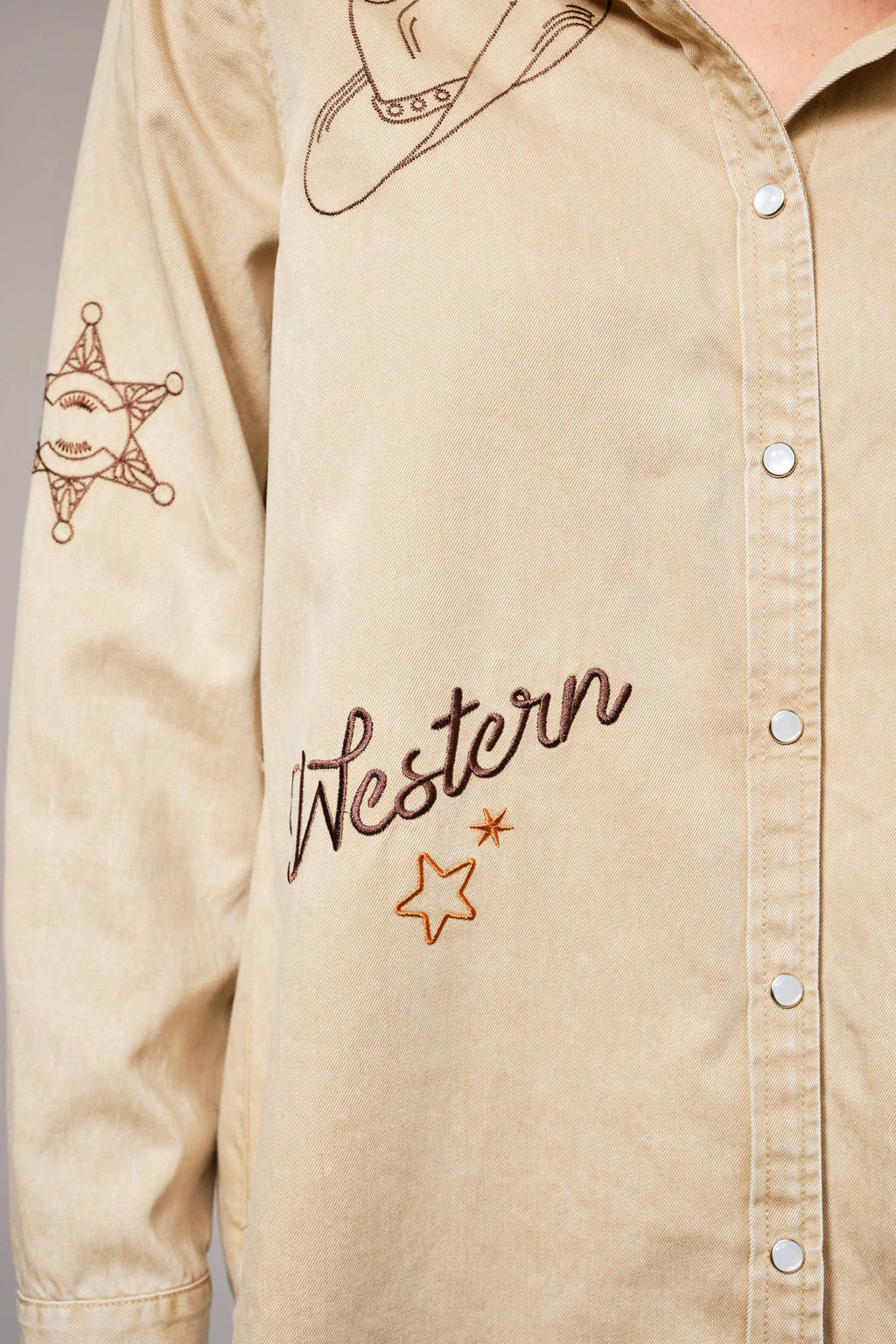 Embroidered Western Snap Button Shirt