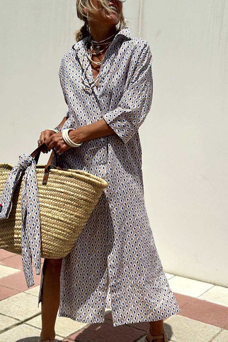Striped Belted Shirt Dress