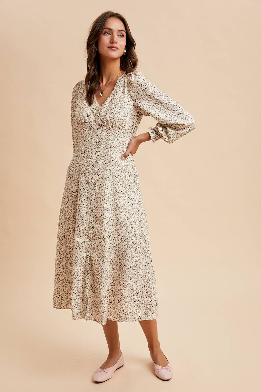 FLORAL BUTTON DOWN MAXI DRESS