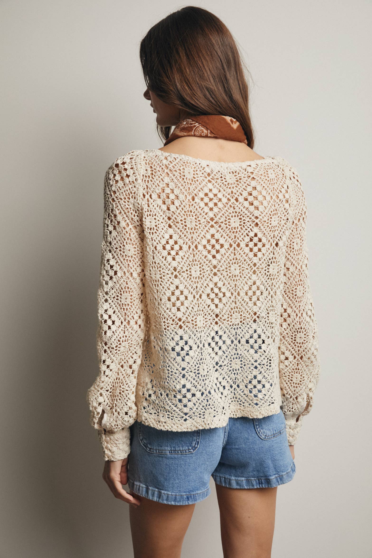 Crochet Square Neck Top