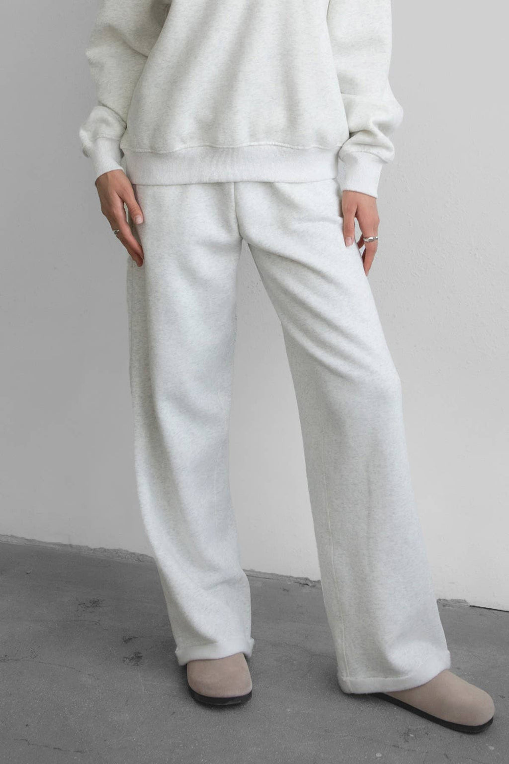 LANI Cloud Fleece Wide Leg Sweatpants Stretch Waist & Pocket