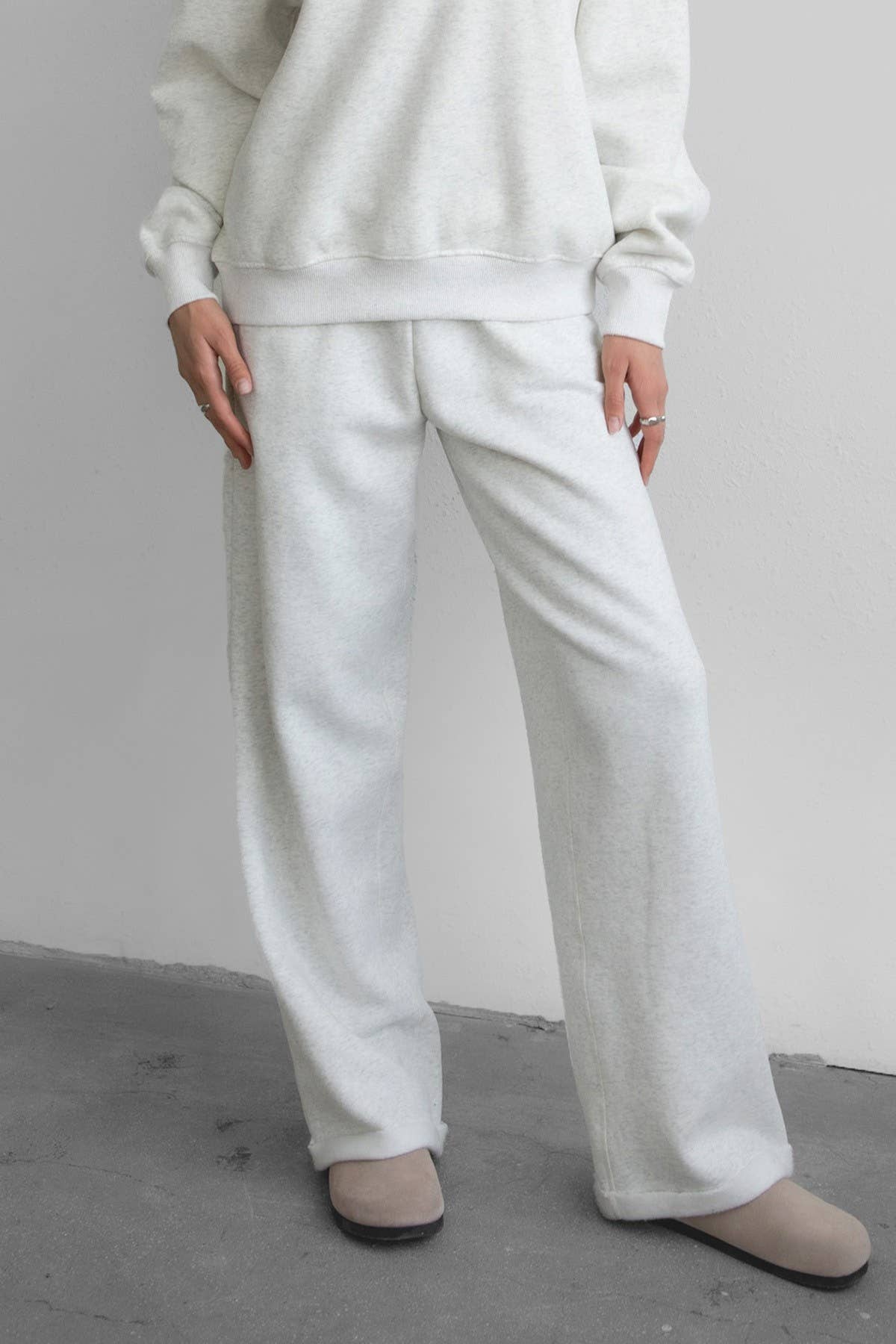 LANI Cloud Fleece Wide Leg Sweatpants Stretch Waist & Pocket