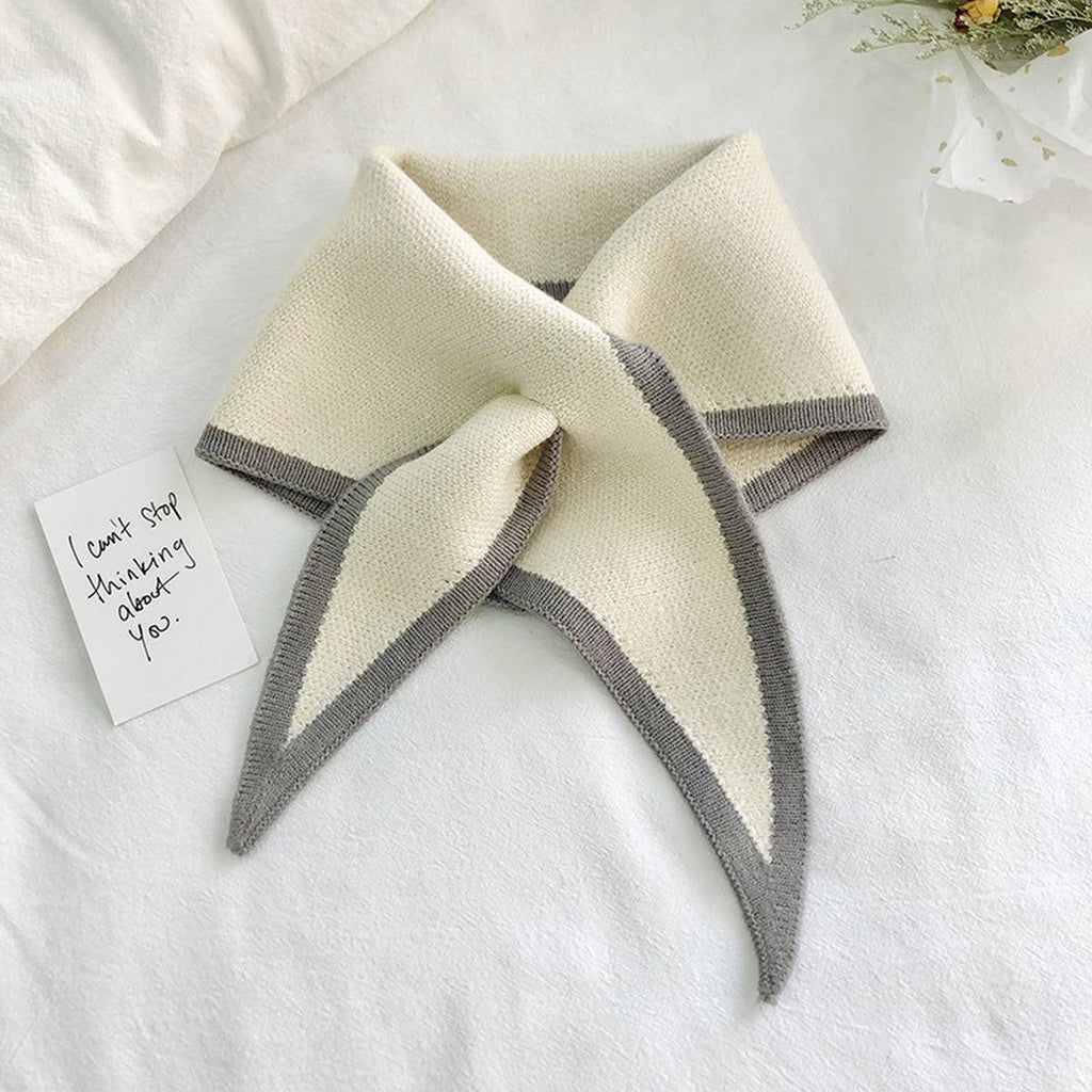 Knit Triangle Scarf for Women’s Winter Neck Wrap
