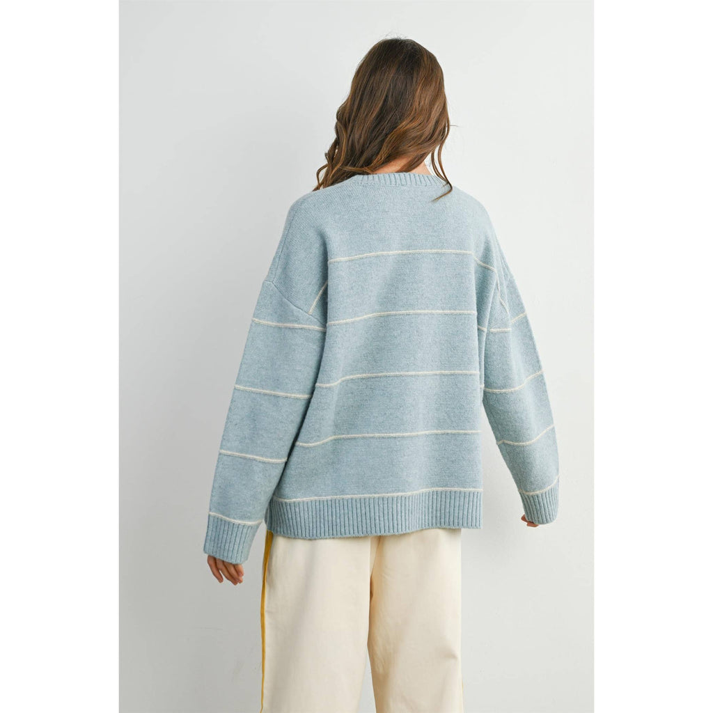 Striped Wide-Leg Drawstring Track Pants