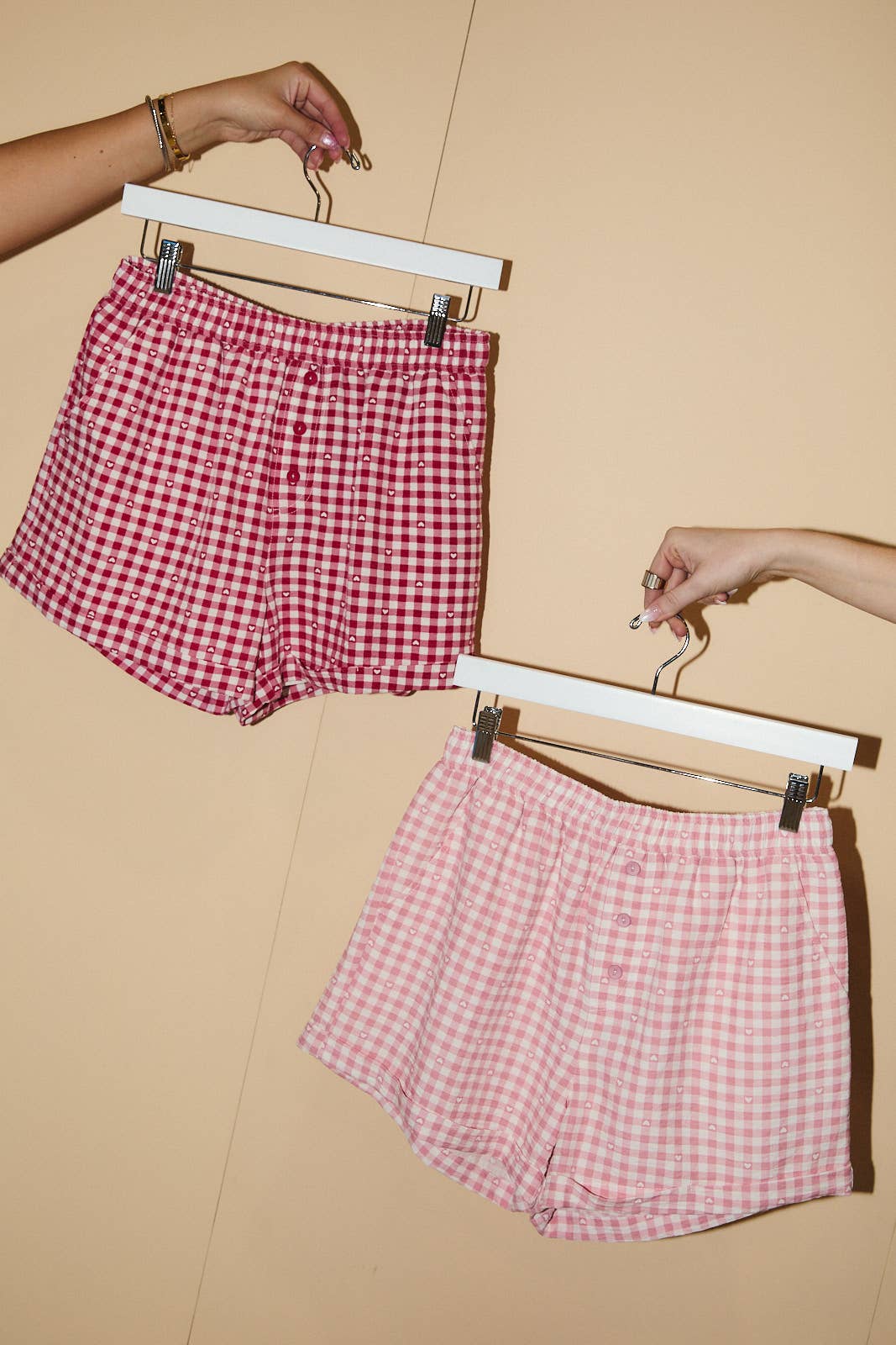 HEART & GINGHAM PRINT BOXER SHORTS