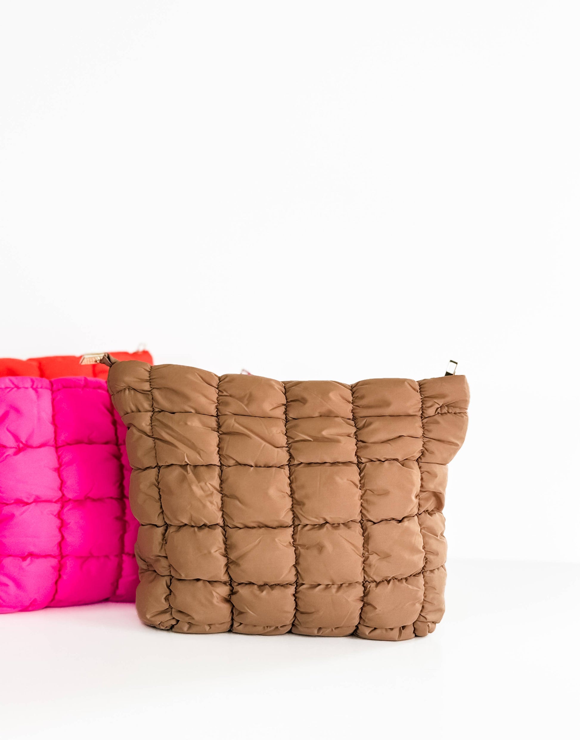 Quilted Puffer Makeup Bag Cosmetic Travel Pouch