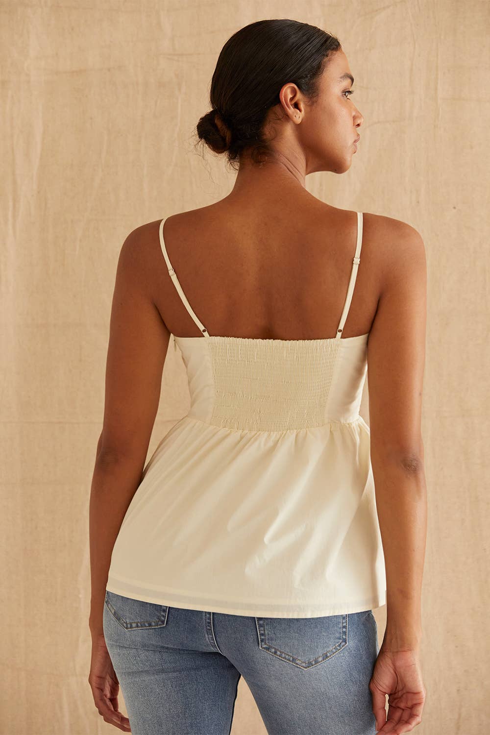 CT9514 - Mindy Pleated Babydoll Camisole Top