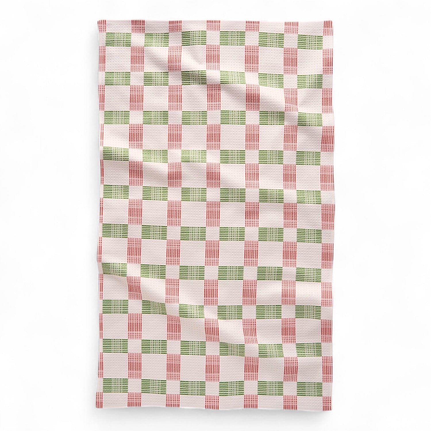 Be Merry Plaid Geometry Tea Towel