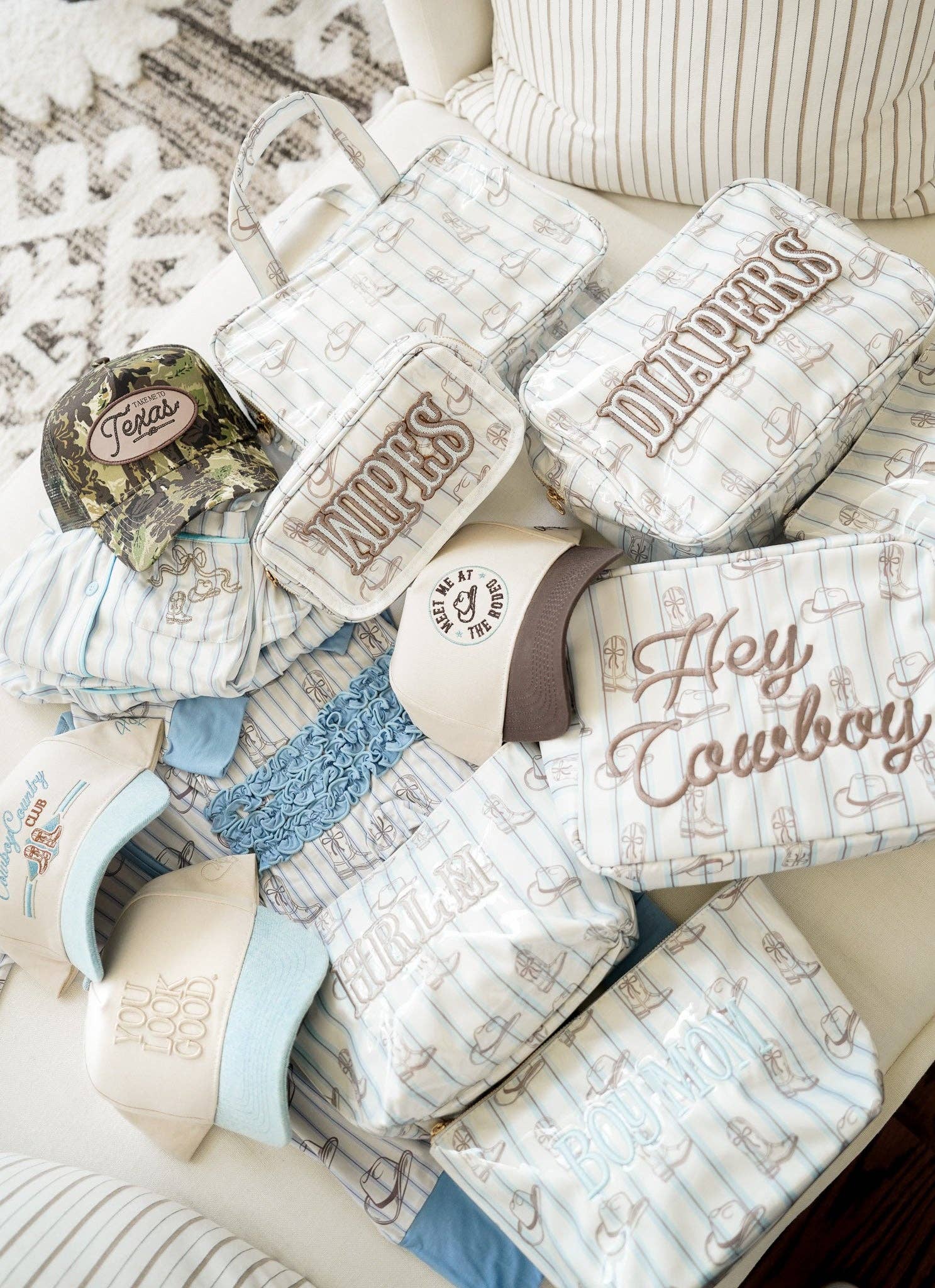 Hey Cowboy - Western Blues Striped XL Bag