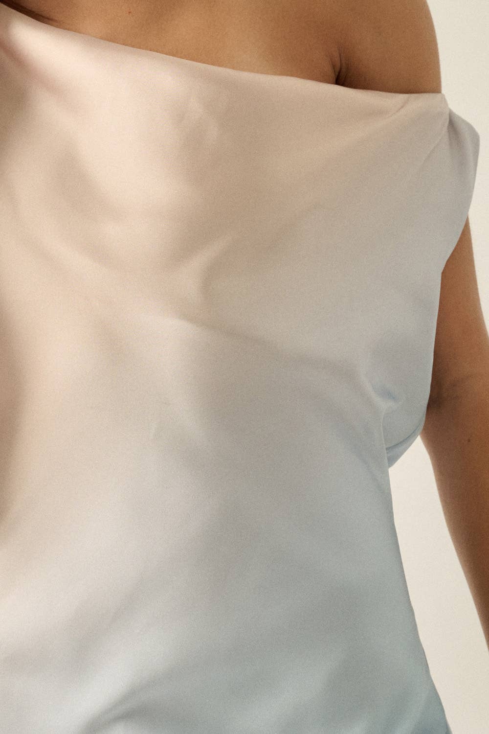 Ombre Satin Bias-Cut Sleeveless Cowl-Neck Maxi Dress