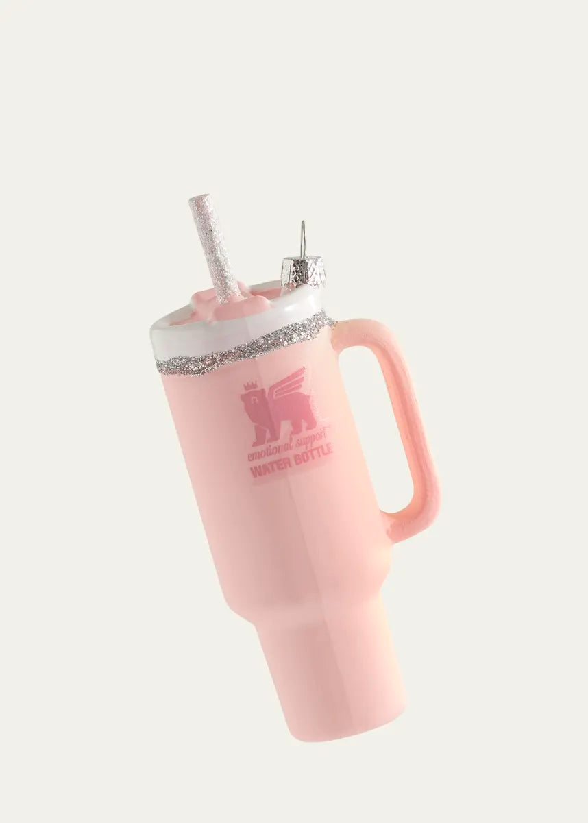 Pink Stanley Water Bottle Glass Ornament