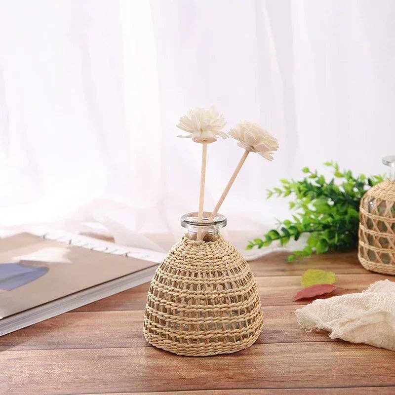 Handwoven Rattan Vases