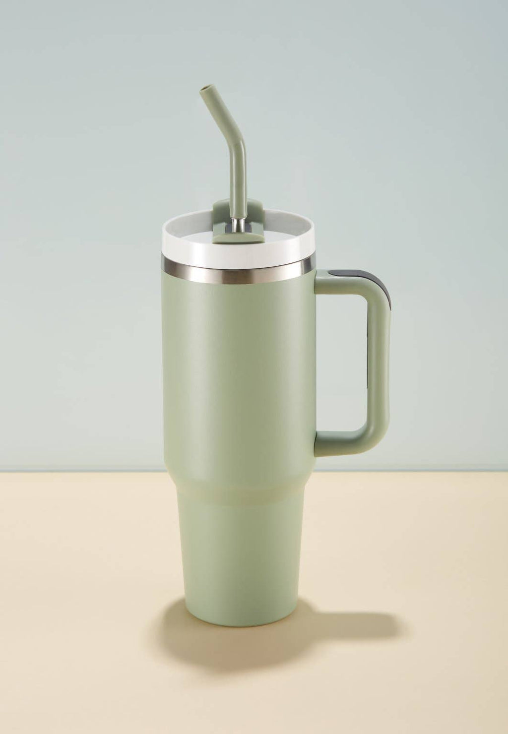 Kook Stainless Steel Tumbler, with Straw and Handle, 40 oz