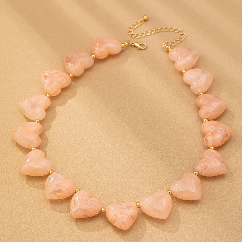 LARGE HEART SHAPE BEADED NECKLACE | 80N92654