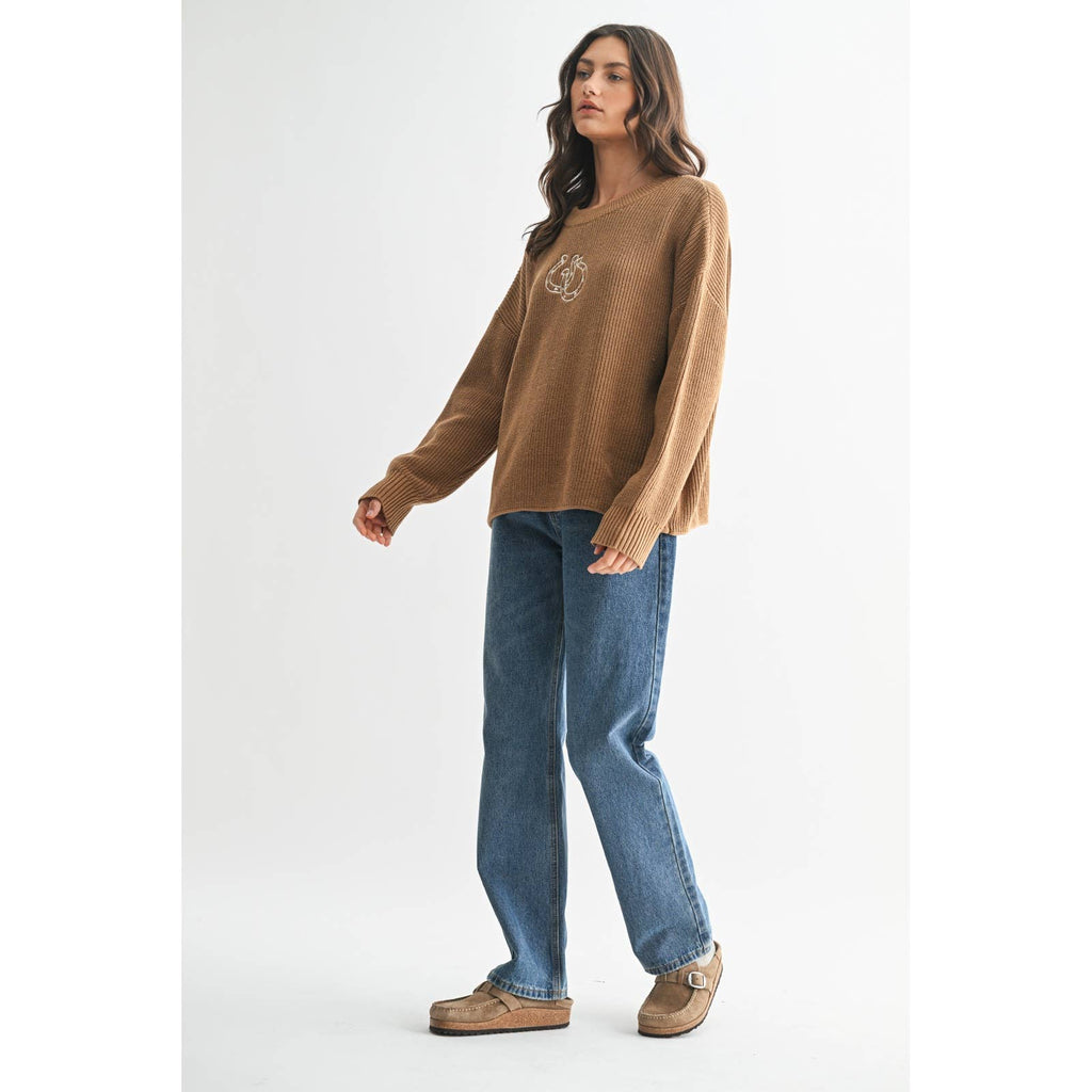 DOUBLE HORSESHOE KNIT SWEATER / WL25-11155