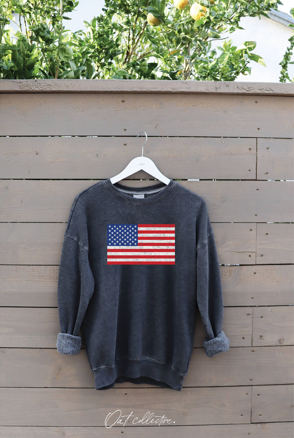 USA FLAG Mineral Graphic Sweatshirt