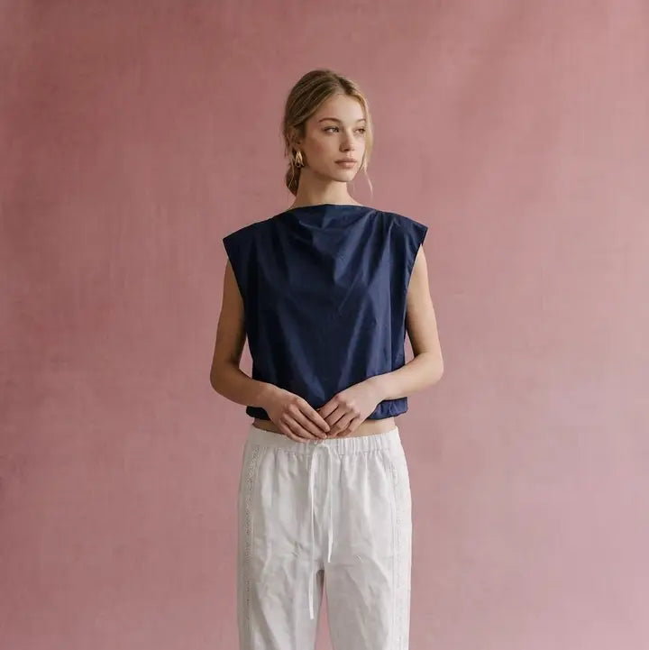 Bubble Hem Sleeveless Top