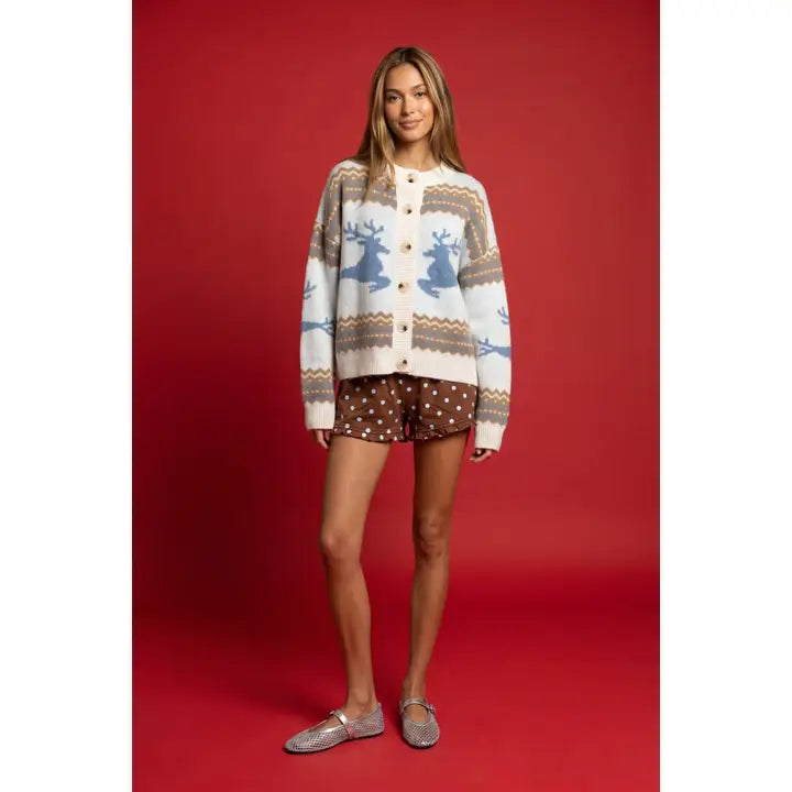 Nordic Motif Button Up Cardigan