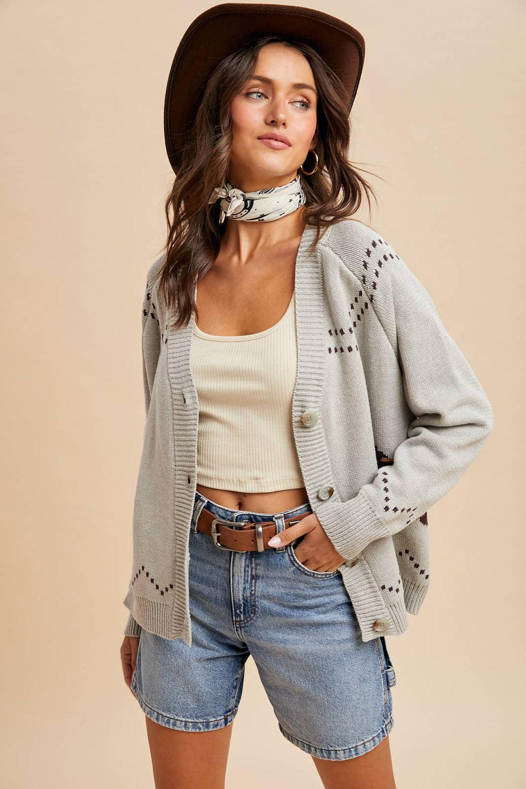 CHUNKY KNITTED HORSE CARDIGAN