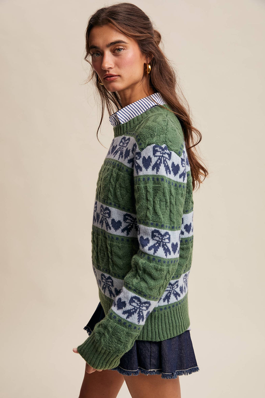 Bow & Heart Knit Pullover LSW1017